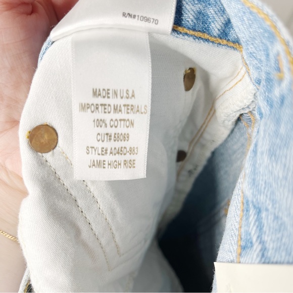 NWT REVOLVE AGOLDE Jamie High Rise Classic Shakedown Distressed Light Wash Jeans - Picture 8 of 10